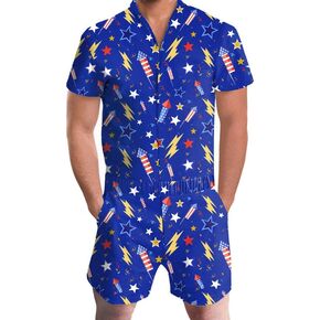 رداء Arvilhill الرجالي في الرابع من يوليو بسحاب العلم الأمريكي مع جيوب in Kuwait