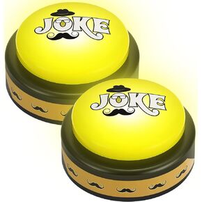2 Pack Joke Generator Button Joke Button Funny Joke Desk Toy Button Silly Joke Gag Toy Presents Fun Novelty Talking Button Present for Father Best Dad Step Dad Men Daddy Favors