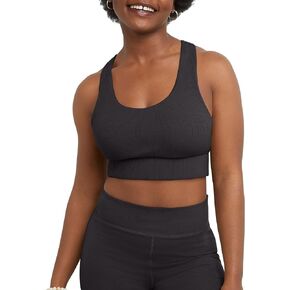 Hanes Womens Originals Longline Racerback Sports Bra, Moderate Support Pullover Sports Bra