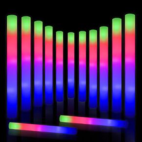 Taotuo 58PCS Foam Glow Sticks Bulk, Christmas Glow in the Dark Party Supplies Light Sticks for Raves, Birthday, Wedding, New Year, Christmas