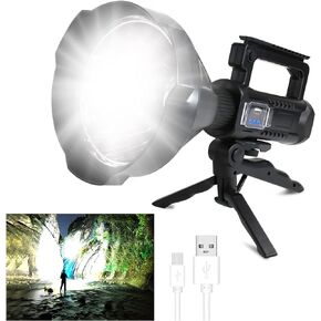 Foleto Rechargeable LED Spotlight Flashlights 100000 High Lumens XHP90 Lamp 6.5 Inch (XXL-Large)