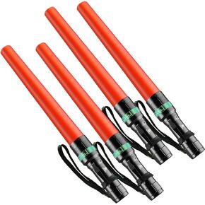 RoadHero 2 Pack Traffic Wand,11 Inch Flashlight Led Traffic Control Baton, Small Orange Safety Wands, Air Marshaling Wand with 5 Flashing Modes, Night Signal Light for Airport, Parking Directing