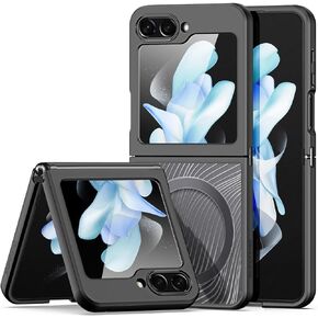 حافظة لهاتف Samsung Galaxy Z Flip 5 5G، حافظة Galaxy Z Flip 5 شديدة التحمل مع مشبك حزام، [واقية من الدرجة العسكرية] [مقاومة للصدمات] [مقاومة للسقوط] [مقاومة للغبار]، تناسب فقط هاتف Samsung Z Flip 5 5G (أسود)
