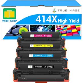 414X Toner Cartridges 4 Pack High Yield: MFP M479fdw - 414A with Chip Compatible Replacement for HP 414X 414A 2020X for HP Color Laserjet Pro MFP M479fdw M479fdn M454dw M454dn Printer Ink (K/C/M/Y)