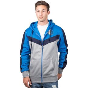 Ultra Game NBA Men's Contrast Back Cut Full Zip Hoodie Sweatshirt