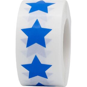 Blue Star Shape Stickers 0.75 Inch 500 Adhesive Labels
