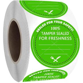 Food Delivery Tamper Evident Stickers,Tamper-Evident Sealed Freshness Labels 2 inch Round Tamper Evident Food Package Stickers for Safe Food Delivery Food Containers BagsԺà500 PcsԺâ