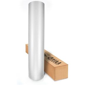White True R Semi Gloss Carbon Fiber 5 Feet x 1 Foot Vinyl Wrap Roll with Air Release Technology