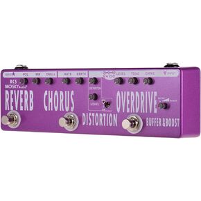 MOSKYAudio Multi-functional Guitar Effect Pedal with 6 Effects Pedal in 1 Unit Buffer + Booster + Overdrive + Distortion + Chorus + Reverb Effects (RC5)