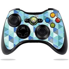 MightySkins Glossy Glitter Skin for Microsoft Xbox 360 Controller - Blue Kaleidoscope | Protective, Durable High-Gloss Glitter Finish | Easy to Apply, Remove, and Change Styles | Made in The USA