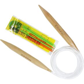 KnitPal 40-inch (100cm) Large Circular Knitting Needles with Bonus EBOOK, Natural Wood Jumbo Needle for Chunky Yarn, US Size 19 (15mm)