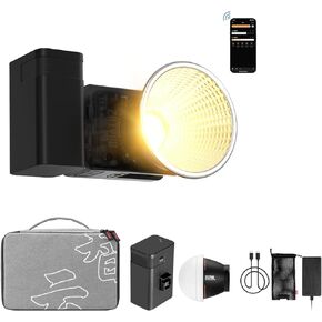 ZHIYUN Molus X60 RGB COB LED Video Light, COB LED Continuous Output Lighting, with 15 Scenes, Bluetooth App Control (X60 RGB Combo)