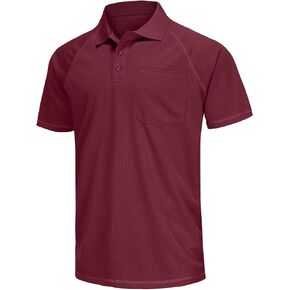 Men's Polo Shirts Short Sleeve Moisture Wicking Performance Athletic Casual Collared Golf Shirt,Sizes M-7XL