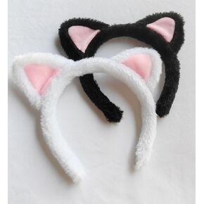 2Pcs Cat Ears Headband, Cat Ears Hairband, Soft Cat Ears Headband, Fuzzy KITTEN Headband with Cat Ears for Skincare, Makeup, Yoga, and Cosplay, Adult's or Children's Photo Prop
