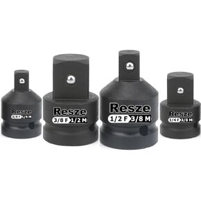 4PCS Impact Socket Adapter and Reducer Set,1/2"to 3/8" & 3/8"to 1/2"& 3/8"to 1/4"& 1/4"to 3/8"Drive Socket Adapter Set, Square Adapter Breaker Bar Wrench Conversion Kit Mechanic tools