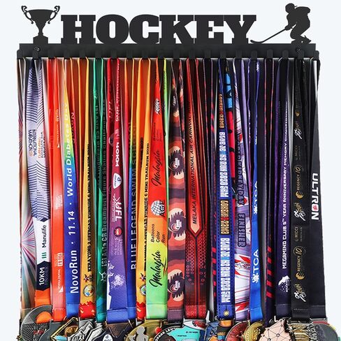 Goutoports Hockey Medal Hanger Display Holder Rack Frame for Sport Race - Sturdy Black Steel Metal Over 60 Medals Easy to Install in Saudi Arabia