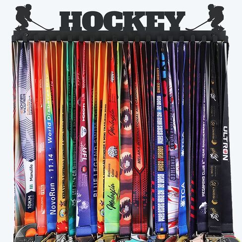 Goutoports Hockey Medal Hanger Display Holder Rack Frame for Sport Race - Sturdy Black Steel Metal Over 60 Medals Easy to Install in Saudi Arabia