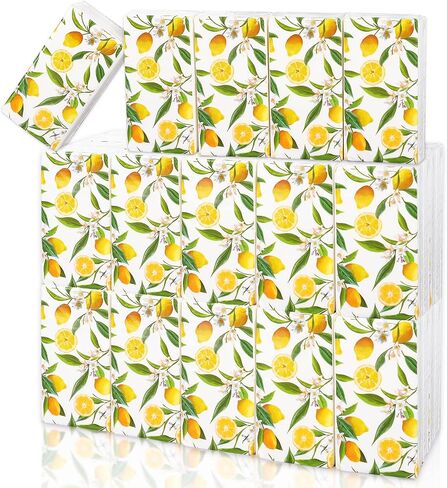 Whaline 30 Pack Summer Pocket Facial Tissues Watercolor Lemon Travel Tissues Packs Hello Summer Portable Travel Facial Tissue Disposable Pocket Tissues for Summer Party Favors Travel Supplies in Saudi Arabia
