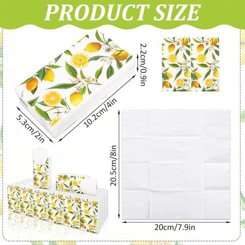 Whaline 30 Pack Summer Pocket Facial Tissues Watercolor Lemon Travel Tissues Packs Hello Summer Portable Travel Facial Tissue Disposable Pocket Tissues for Summer Party Favors Travel Supplies in Saudi Arabia