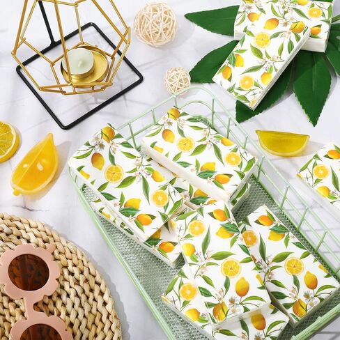Whaline 30 Pack Summer Pocket Facial Tissues Watercolor Lemon Travel Tissues Packs Hello Summer Portable Travel Facial Tissue Disposable Pocket Tissues for Summer Party Favors Travel Supplies in Saudi Arabia