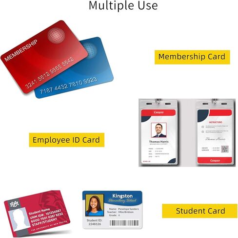 50 حزمة من البطاقات البلاستيكية الفارغة غير NFC لطابعات بطاقات الهوية - حجم بطاقة الائتمان الممتازة، أبيض PVC CR80 30 مل (CR8030) متوافق مع معظم طابعات شارات هوية الصور (50) in Kuwait