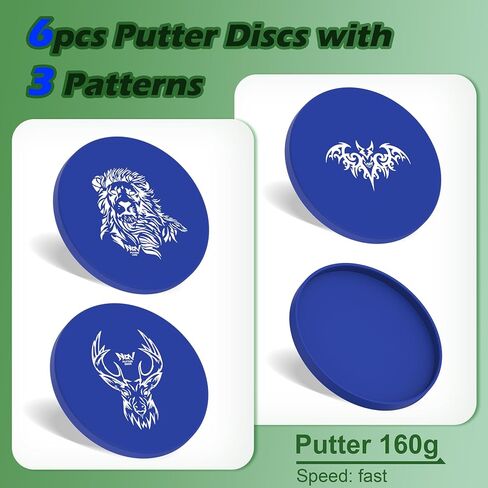 Disc Golf Set for Beginners, 18 Disc Golf Discs with 9 Types of Pictures, 6 Drivers 6 Putters 6 Mid Ranges, Play Outdoor Indoor Backyard for 3 Plus People Family in Saudi Arabia