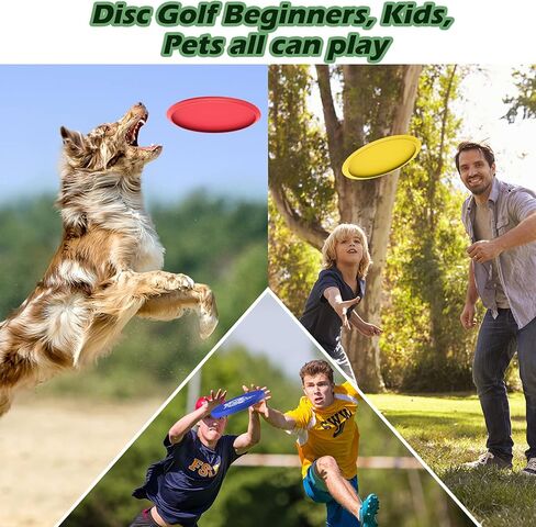 Disc Golf Set for Beginners, 18 Disc Golf Discs with 9 Types of Pictures, 6 Drivers 6 Putters 6 Mid Ranges, Play Outdoor Indoor Backyard for 3 Plus People Family in Saudi Arabia