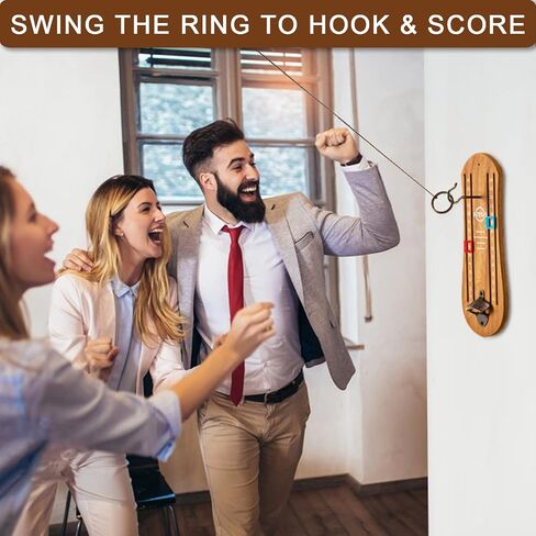 Ring Toss Game for Adults, Hook and Ring Game with String and Hooks for Indoor & Outdoor, Ring Hook Game with Bottle Opener, Gifts for Men in Saudi Arabia