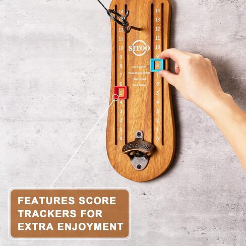 Ring Toss Game for Adults, Hook and Ring Game with String and Hooks for Indoor & Outdoor, Ring Hook Game with Bottle Opener, Gifts for Men in Saudi Arabia
