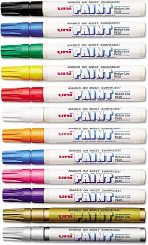Uni-Paint PX-20 Oil-Based Paint Marker, Medium Point, Assorted Colors, 6-Count in Saudi Arabia