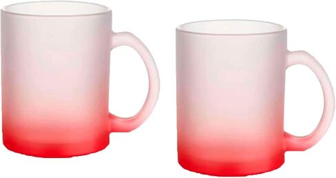 2 قطع 11oz الملونة أسفل التدرج اللون متجمد الزجاج القدح الأحمر 9 سنتيمتر x 8 سنتيمتر التسامي فارغة نقل الحرارة الطباعة صبغ in Kuwait