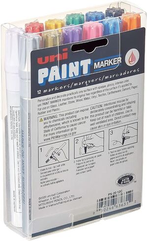 Uni-Paint PX-20 Oil-Based Paint Marker, Medium Point, Assorted Colors, 6-Count in Saudi Arabia