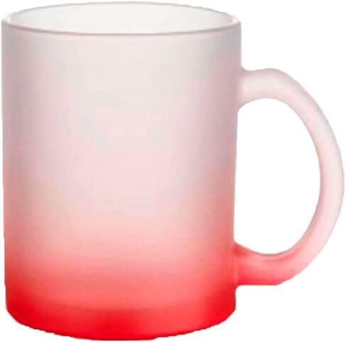 2 قطع 11oz الملونة أسفل التدرج اللون متجمد الزجاج القدح الأحمر 9 سنتيمتر x 8 سنتيمتر التسامي فارغة نقل الحرارة الطباعة صبغ in Kuwait