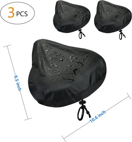 Bike Seat Cover-3pcs Waterproof Bicycle Seat Rain Cover Bike Saddle Cushion Protector with Drawstring for Rainproof and Dust Resistant in Saudi Arabia