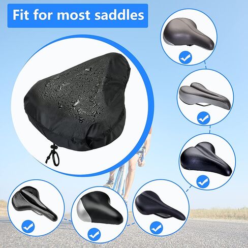 Bike Seat Cover-3pcs Waterproof Bicycle Seat Rain Cover Bike Saddle Cushion Protector with Drawstring for Rainproof and Dust Resistant in Saudi Arabia