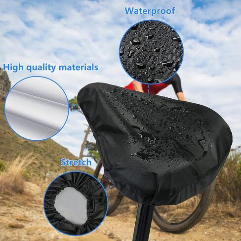 Bike Seat Cover-3pcs Waterproof Bicycle Seat Rain Cover Bike Saddle Cushion Protector with Drawstring for Rainproof and Dust Resistant in Saudi Arabia
