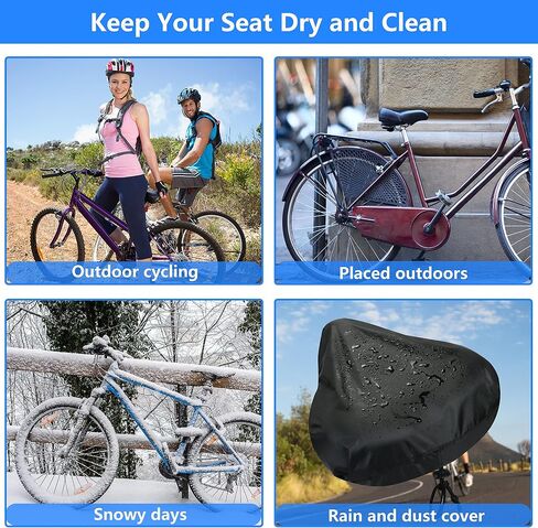 Bike Seat Cover-3pcs Waterproof Bicycle Seat Rain Cover Bike Saddle Cushion Protector with Drawstring for Rainproof and Dust Resistant in Saudi Arabia