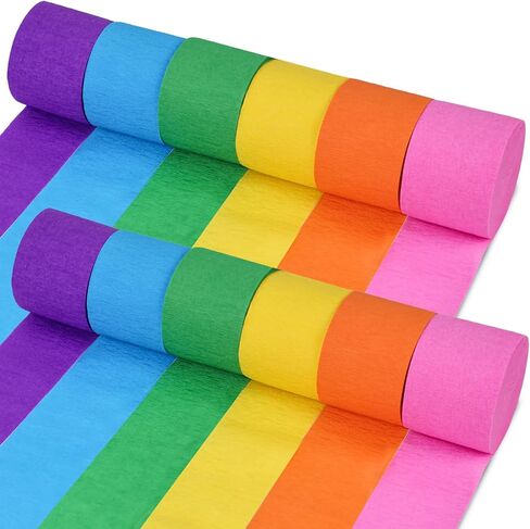 TOXOY 12 Rolls Crepe Paper Streamers, Blue Crepe Paper Party Decorations for Ocean Theme Party Paper Crafts Birthday Wedding 1.8 Inch x 82 Ft/Roll in Saudi Arabia