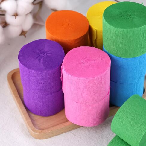 TOXOY 12 Rolls Crepe Paper Streamers, Blue Crepe Paper Party Decorations for Ocean Theme Party Paper Crafts Birthday Wedding 1.8 Inch x 82 Ft/Roll in Saudi Arabia