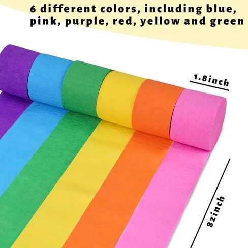 TOXOY 12 Rolls Crepe Paper Streamers, Blue Crepe Paper Party Decorations for Ocean Theme Party Paper Crafts Birthday Wedding 1.8 Inch x 82 Ft/Roll in Saudi Arabia