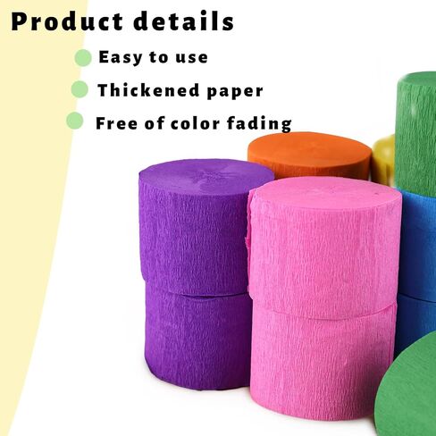 TOXOY 12 Rolls Crepe Paper Streamers, Blue Crepe Paper Party Decorations for Ocean Theme Party Paper Crafts Birthday Wedding 1.8 Inch x 82 Ft/Roll in Saudi Arabia