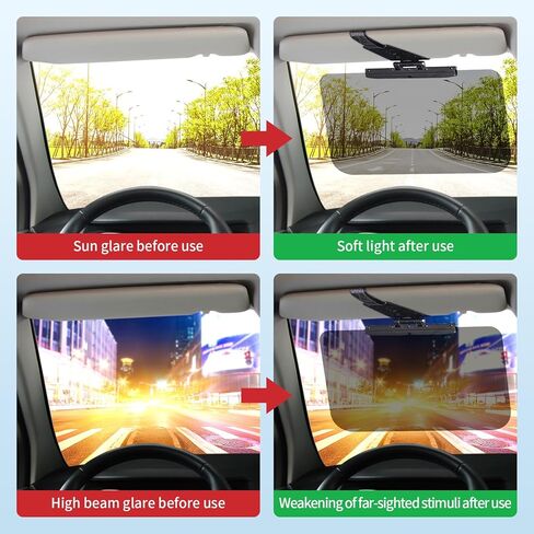 Enhanced Car Sun Visor Extender - Adapt to Glare-Free Driving with Polarized, UV400 Shielding, Adjustable Design, Safety from UV Rays and Stray Light for Clear and Safe Vision in Kuwait