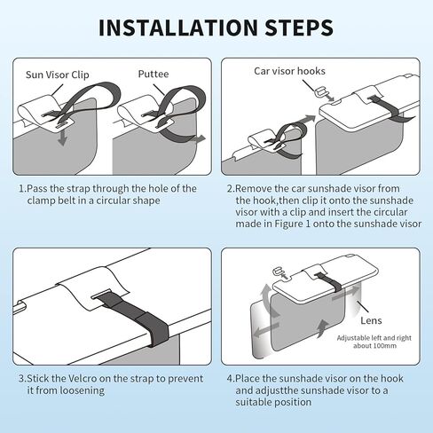 Enhanced Car Sun Visor Extender - Adapt to Glare-Free Driving with Polarized, UV400 Shielding, Adjustable Design, Safety from UV Rays and Stray Light for Clear and Safe Vision in Kuwait