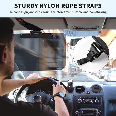 Enhanced Car Sun Visor Extender - Adapt to Glare-Free Driving with Polarized, UV400 Shielding, Adjustable Design, Safety from UV Rays and Stray Light for Clear and Safe Vision in Kuwait