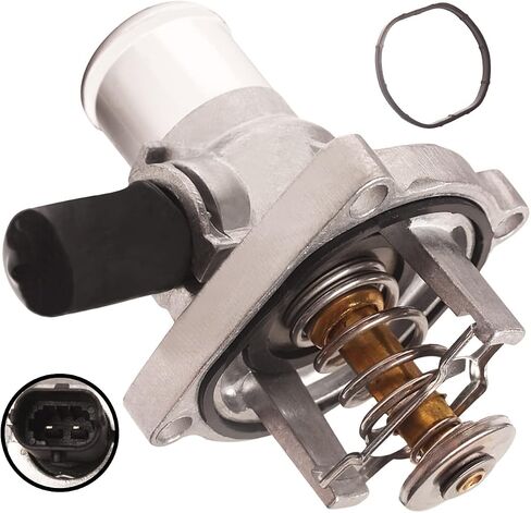 Engine Coolant Thermostat & Housing Assembly Compatible with 2009-2011 Chevrolet Aveo, 2011-2016 Chevrolet Cruze, 2013-2018 Chevrolet Sonic, 2009-2010 Pontiac G3 96984104, 55564891 in Saudi Arabia