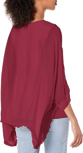 M Made in Italy Women's Ruffle Layered Scoop Neck Blouse in Saudi Arabia