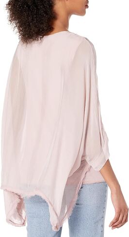 M Made in Italy Women's Ruffle Layered Scoop Neck Blouse in Saudi Arabia