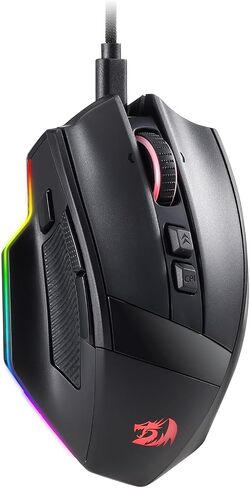 Redragon M813 Wired RGB Gaming Mouse with 4D Dual Mode Scroll Wheel, Optical Ergonomic Gamer Mouse with Max 16,000DPI, High Precision Sensor 3333, 7 Macro Buttons, Software Supported in Saudi Arabia