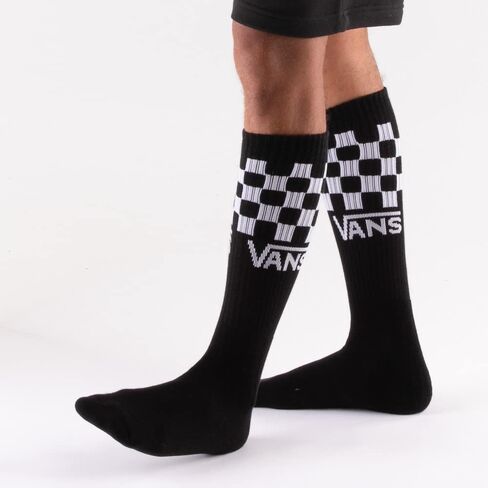 Vans, Men's Crew Socks, 3-Pair Pack (1-6, Black/Multi Checkers) in Saudi Arabia