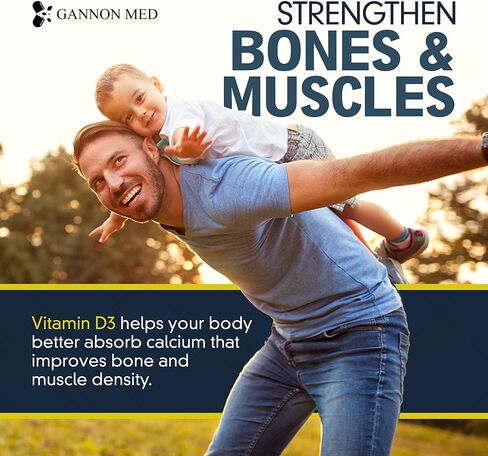Vitamin D Supplement 125mcg 5000 IU of D3 Per Softgel Supports Bones, Muscles, Immune Support, Improved Calcium Absorption, Made in USA, Mood Support Non GMO 500 Softgel Family Pack in Saudi Arabia